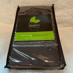 Pure Beech Sateen 100% Modal Super Soft Chocolate Brown Pillowcases - King Size